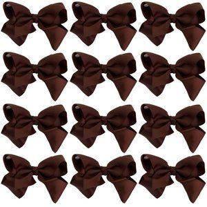 12pc Baby Girls Teens Women Solid 8" Hair Bows